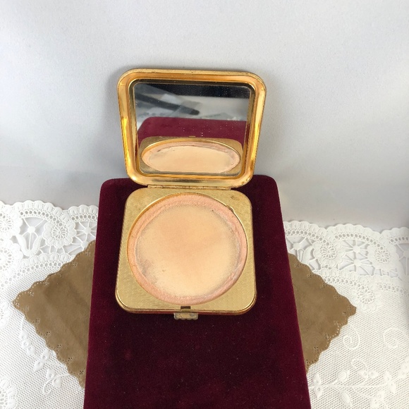 Vintage LEATHER SNAKESKIN STYLE Powder Compact - Picture 3 of 5